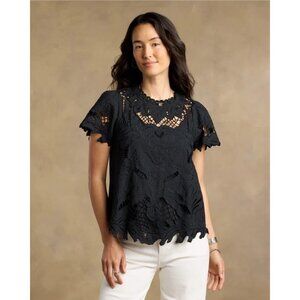 Sundance Ayre Lace Top Black w Camisole PXS Short Sleeve NWT MSRP: $158